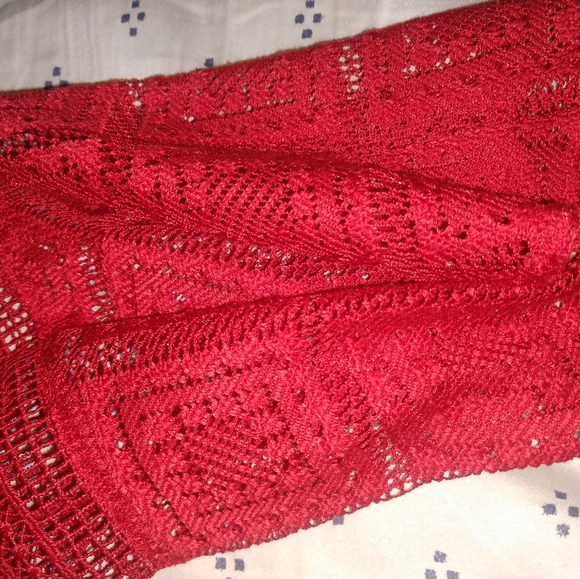 ♥️ Red bohemian lace detail shirt - Picture 2 of 6